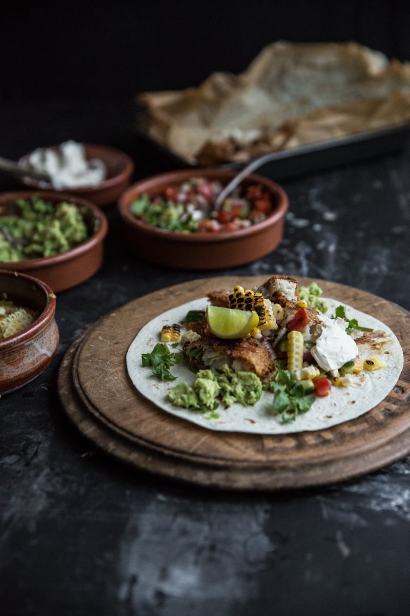 Loaded Fish Tacos With Ceviche Salsa And Roast Corn - Cook Republic