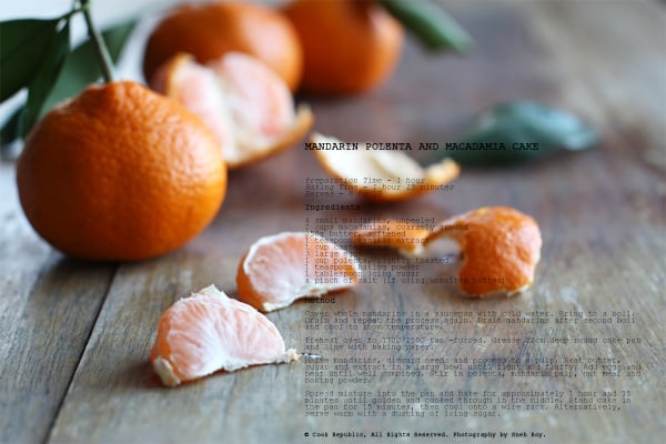 Mandarin Polenta And Macadamia Cake Recipe Card
