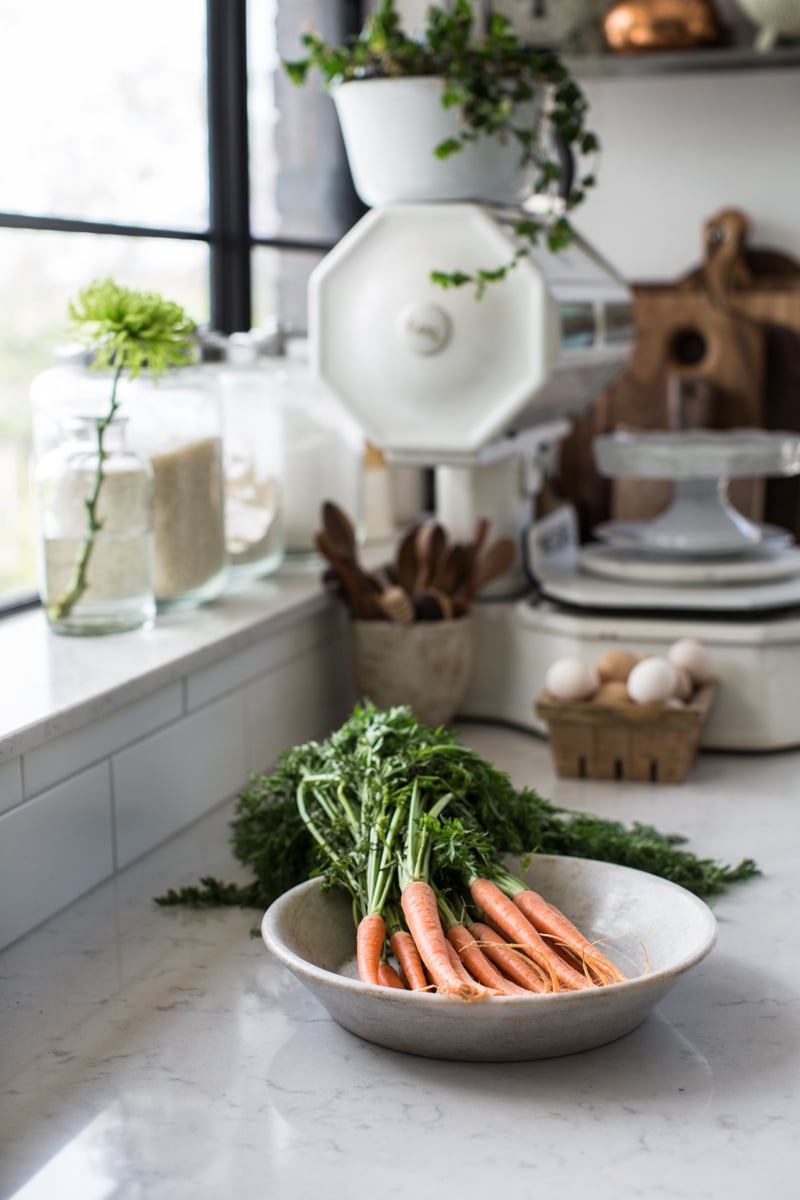 Maple Roasted Dutch Carrots With Garlicky Carrot Top Hummus - Cook Republic