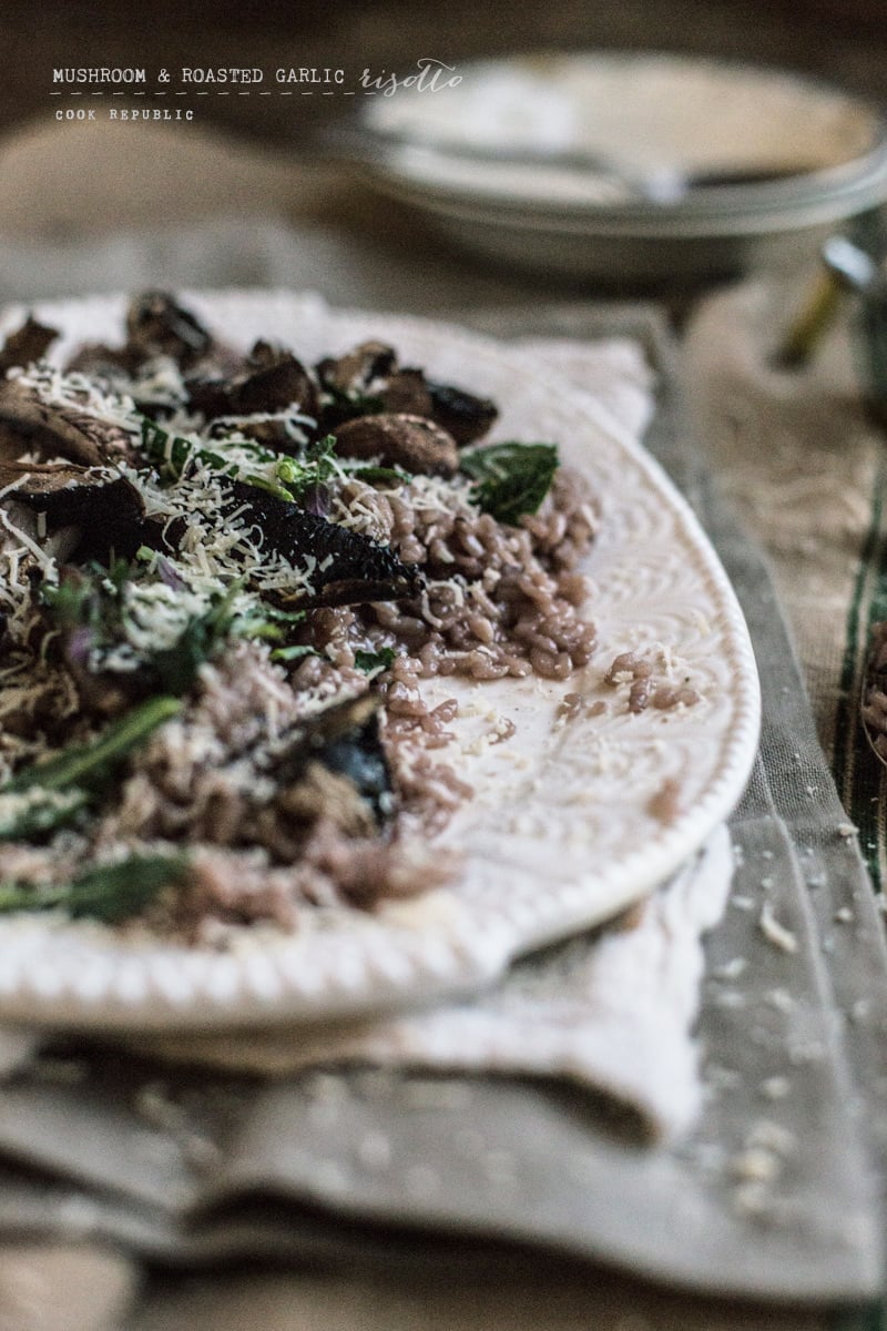 Mushroom And Roasted Garlic Risotto - Cook Republic