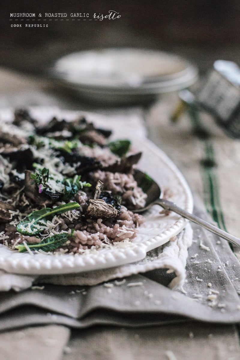 Mushroom And Roasted Garlic Risotto