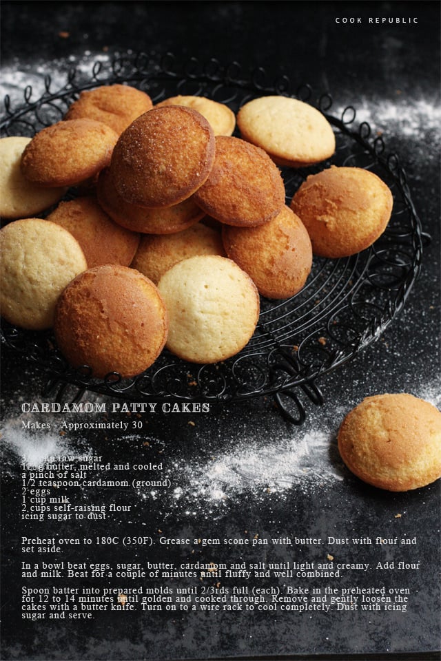 Cardamom Patty Cakes Recipe Card - Cook Republic