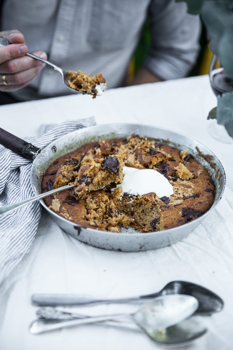 Peanut Butter-Chocolate Skillet Cookie Recipe