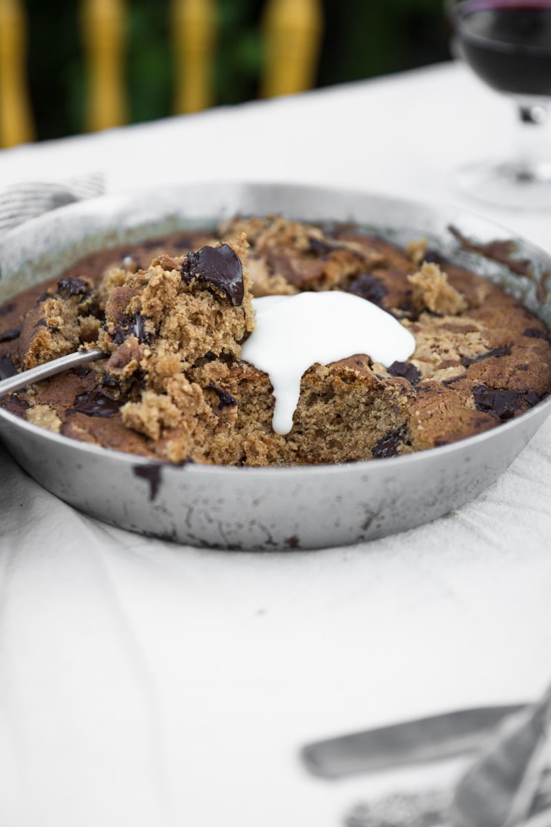 Peanut Butter And Dark Chocolate Skillet Cookie - Cook Republic
