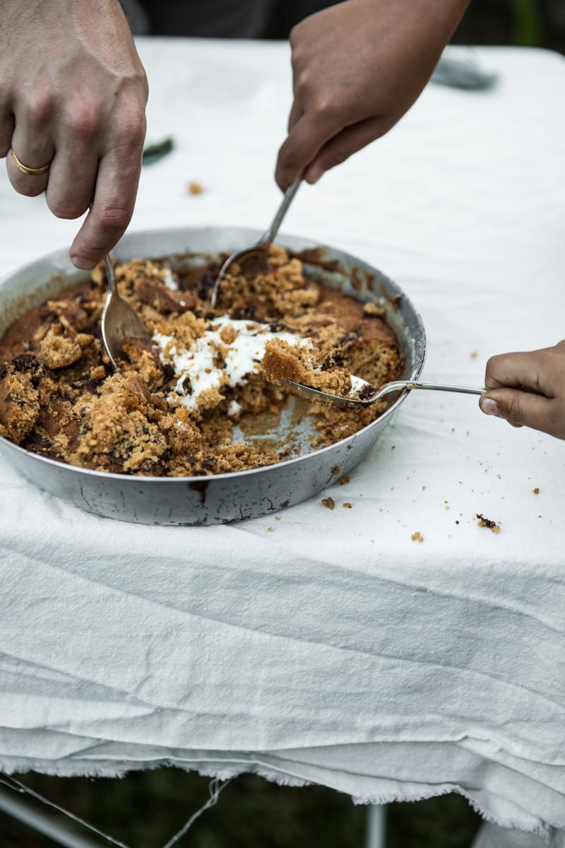 Peanut Butter And Dark Chocolate Skillet Cookie - Cook Republic