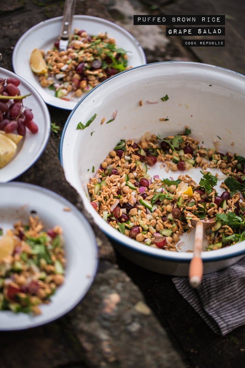 Puffed Brown Rice And Grape Salad - Cook Republic