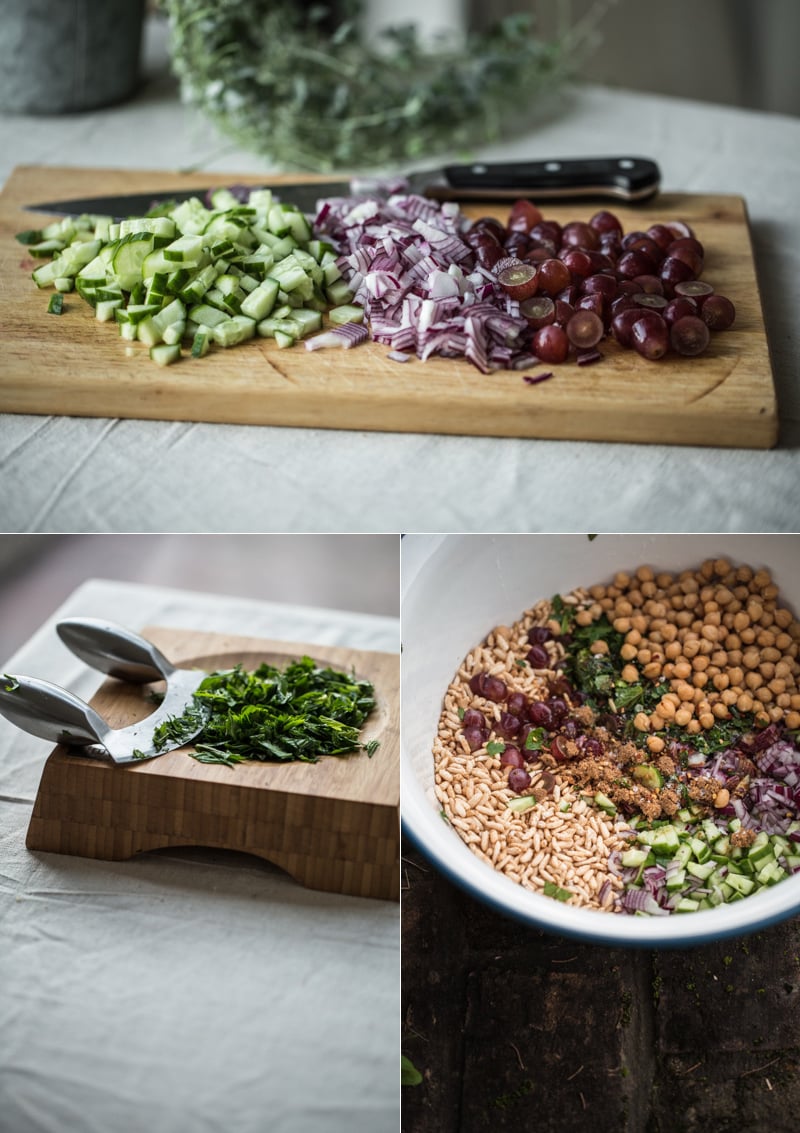 Puffed Brown Rice And Grape Salad - Cook Republic