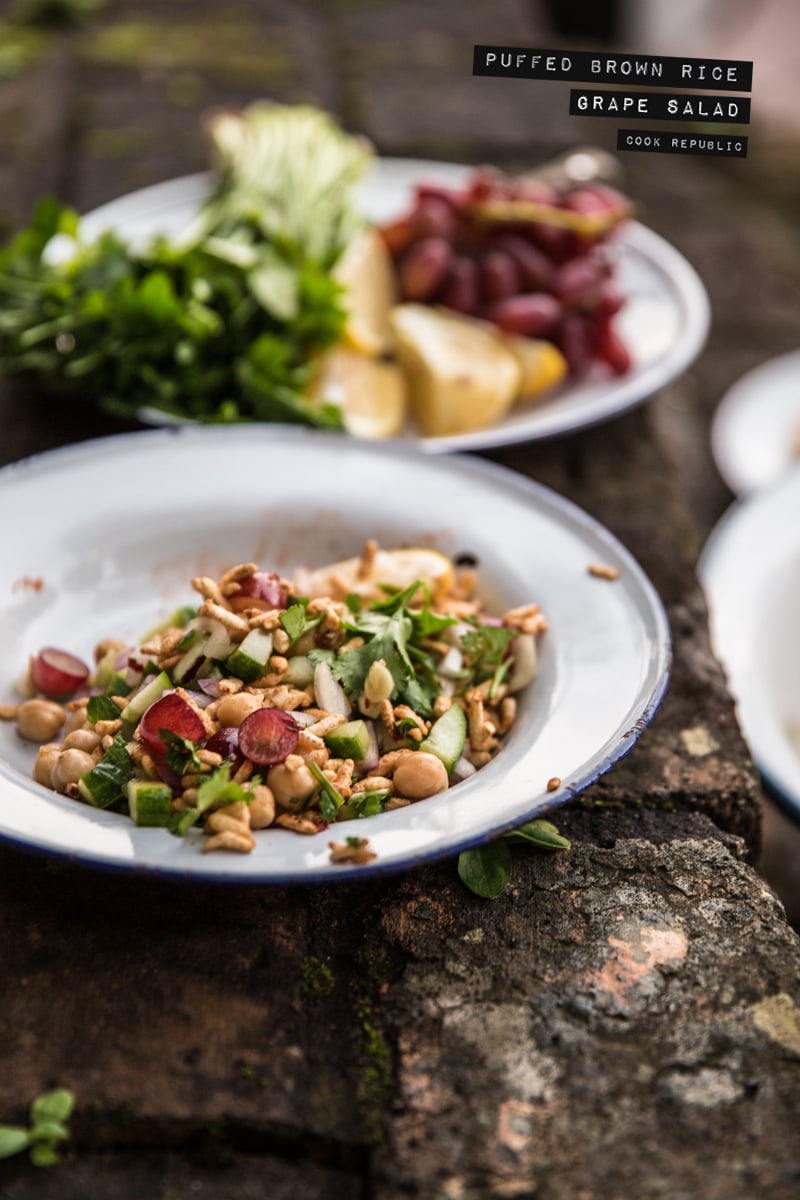 Puffed Brown Rice And Grape Salad - Cook Republic