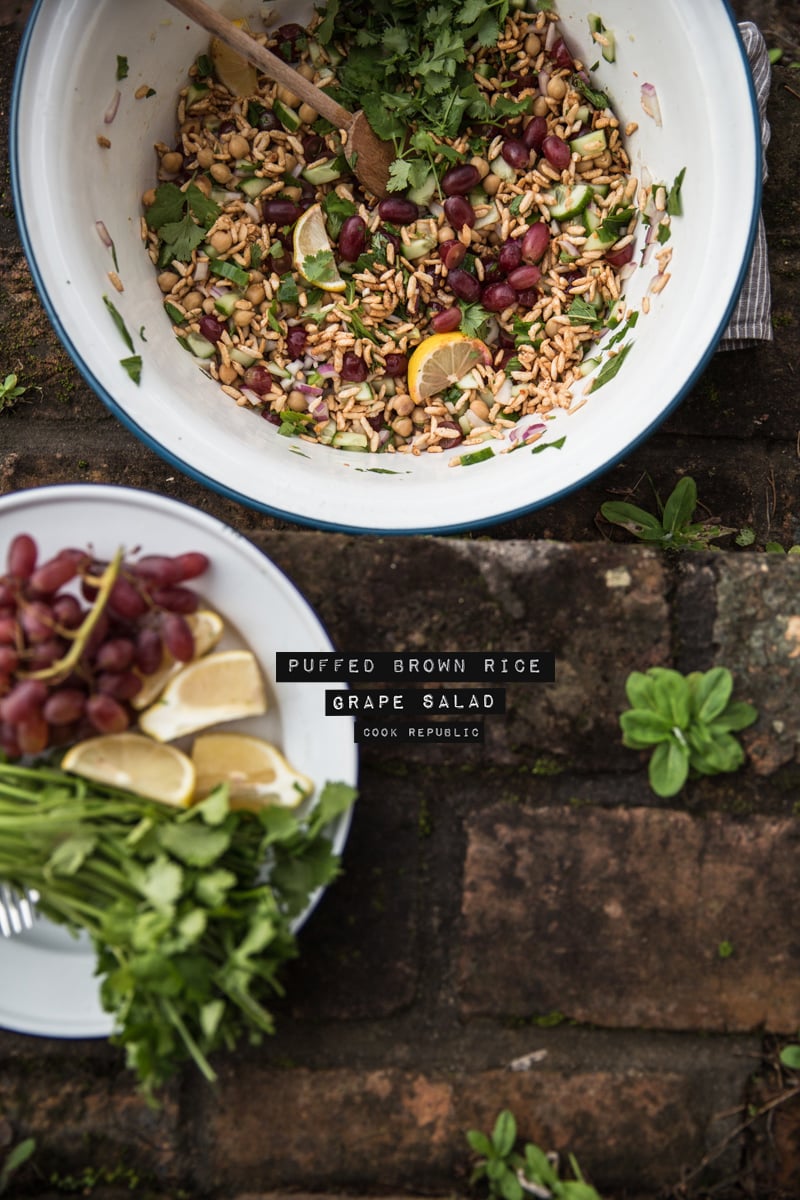 Puffed Brown Rice And Grape Salad - Cook Republic