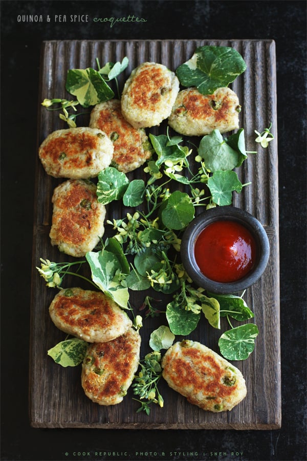 Quinoa And Pea Spice Croquettes | Cook Republic