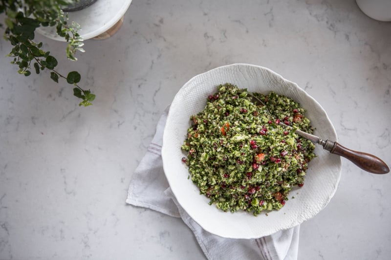 10 Min Vegan Raw Broccoli Tabouli - Cook Republic