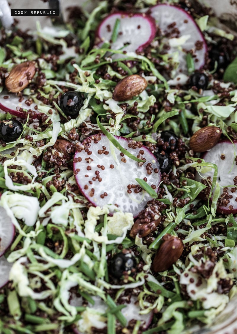 Red Quinoa, Shave Brussels Sprouts And Blueberry Salad - Cook Republic