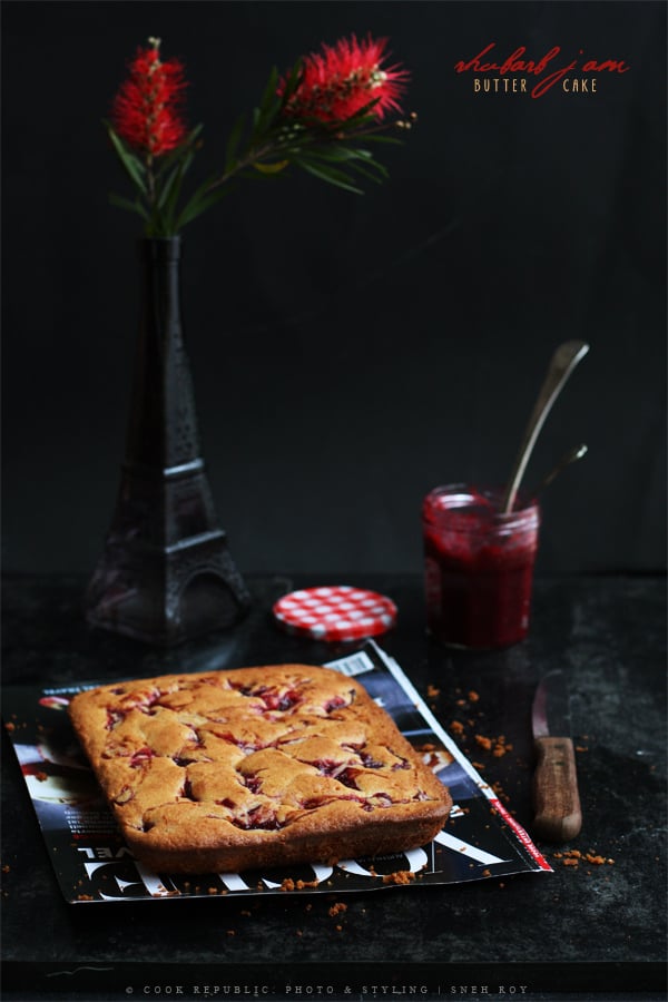 Rhubarb Jam Butter Cake For High Tea