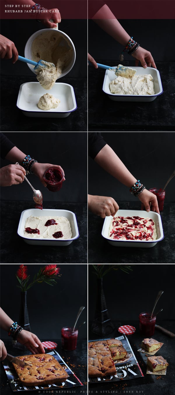 Step By Step - Rhubarb Jam Butter Cake