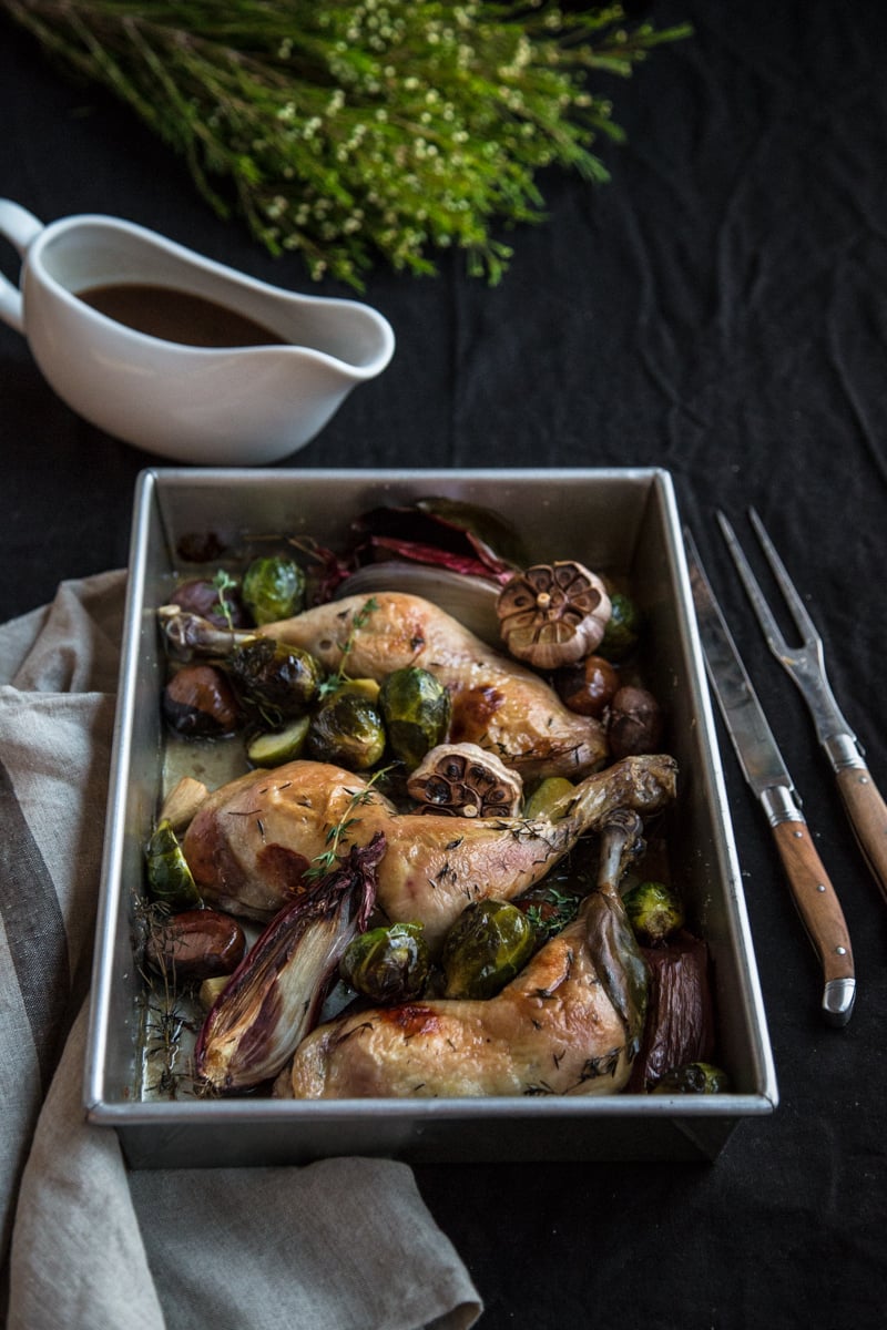 Roast Garlic Chicken With Chestnuts And Sticky Marsala Sauce - Cook Republic