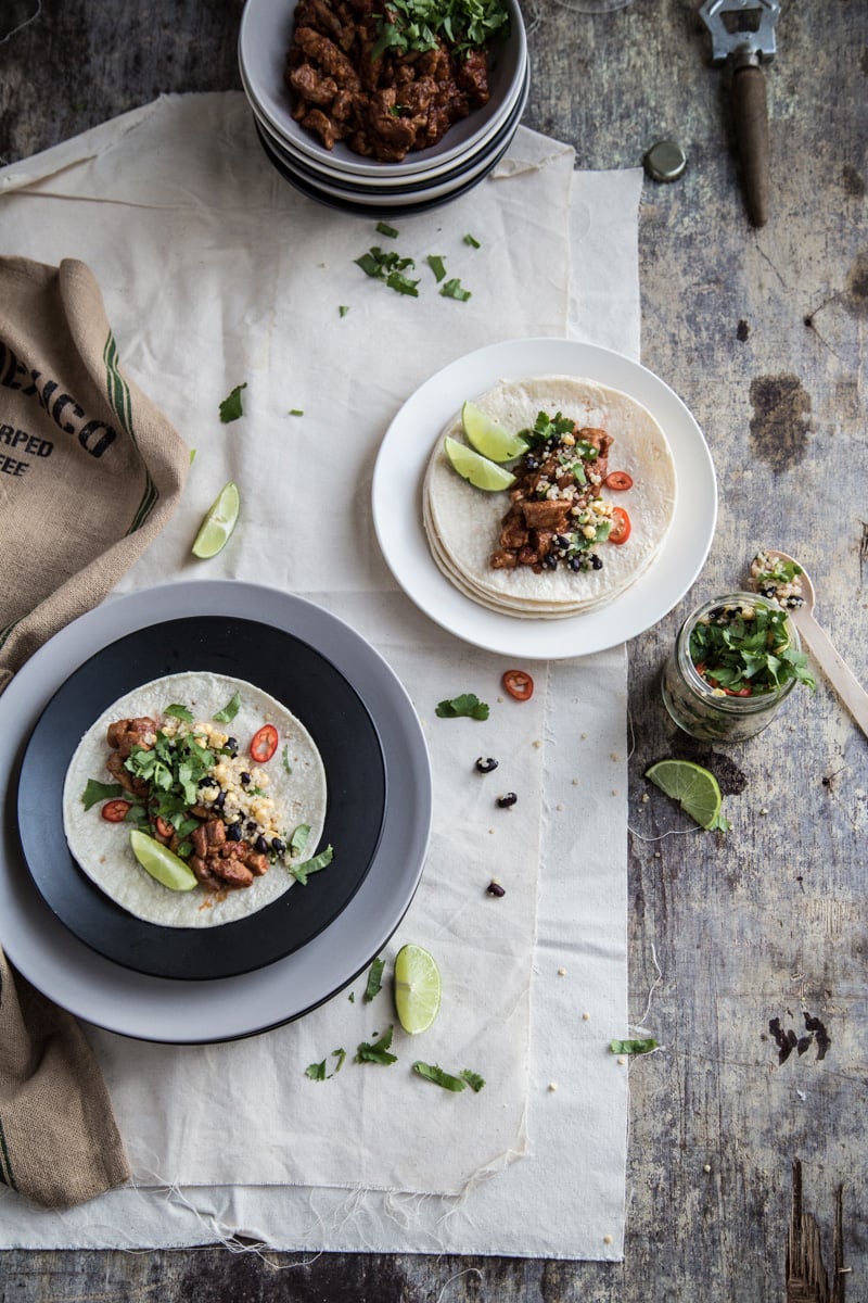 Smokey Chicken Lime Tacos With Black Bean And Quinoa Salad