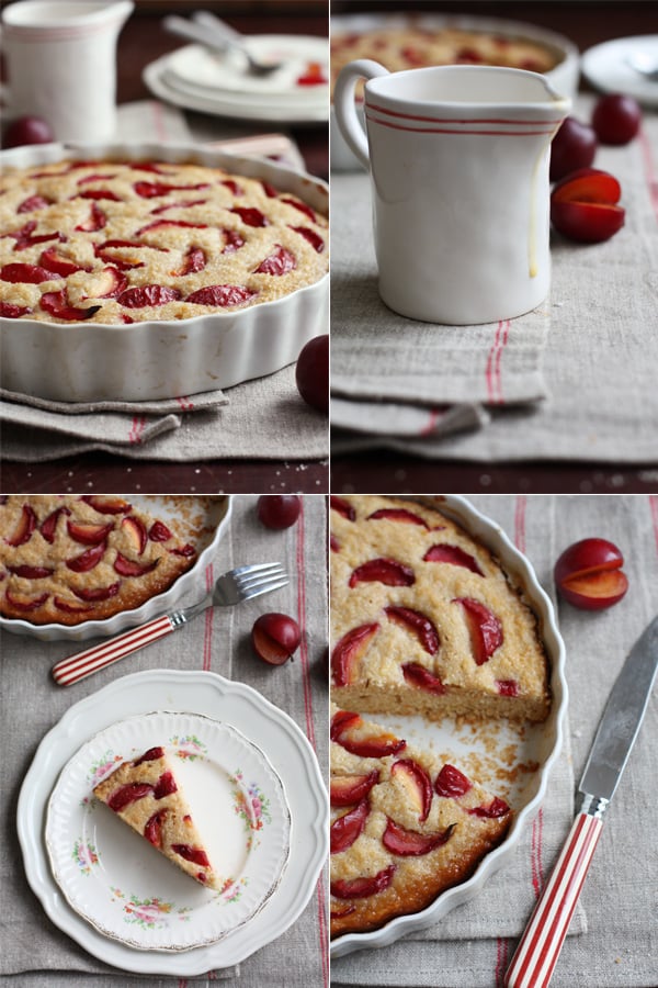 Buttermilk Cake With Plums And Custard