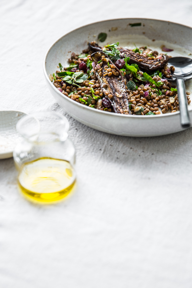 Sumac Roasted Eggplant, Lentil And Cherry Salad Cook Republic