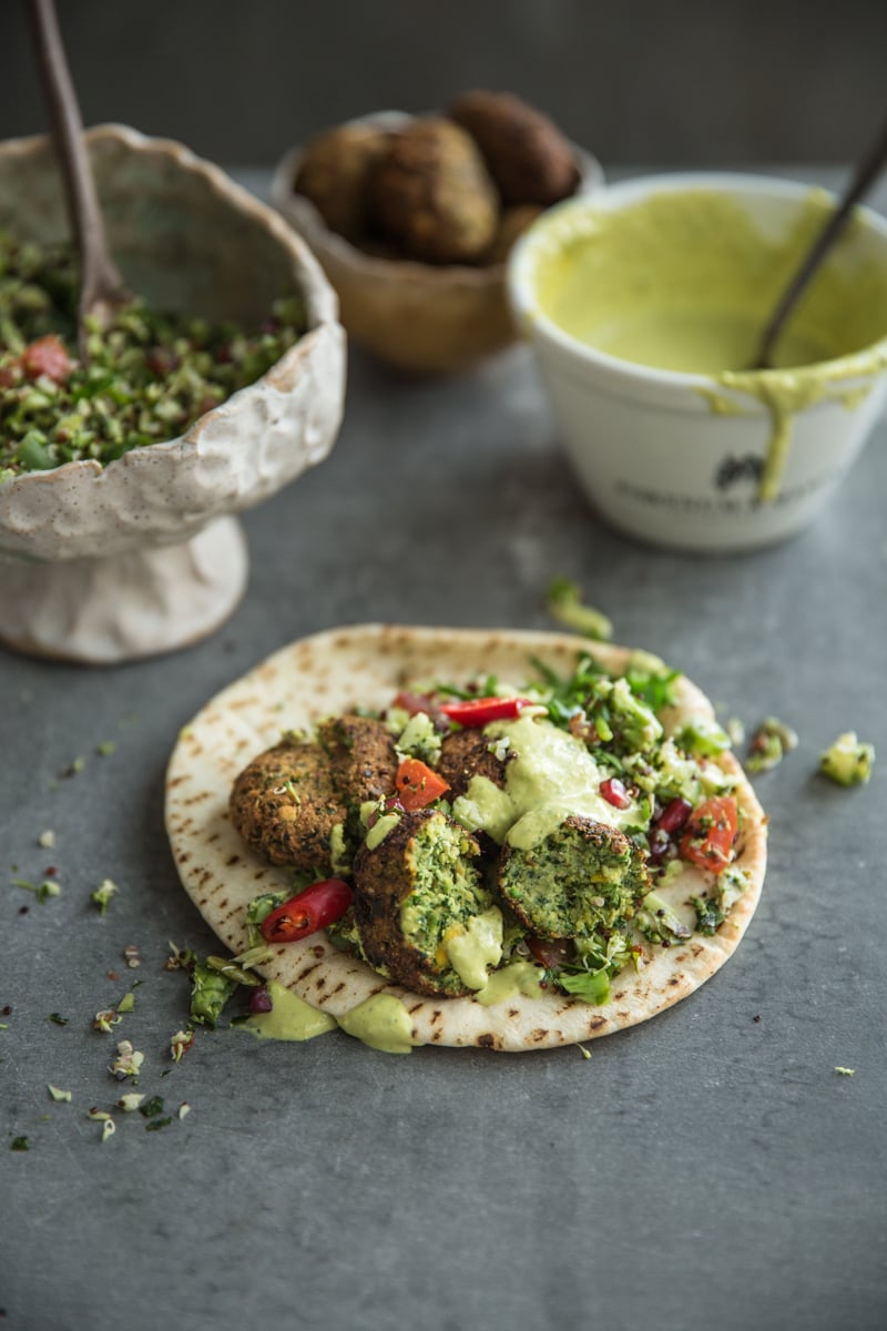 Super Green Falafel With Turmeric Tahini Sauce - Cook Republic