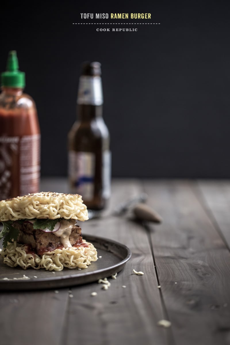 Tofu Miso Ramen Burger - Cook Republic