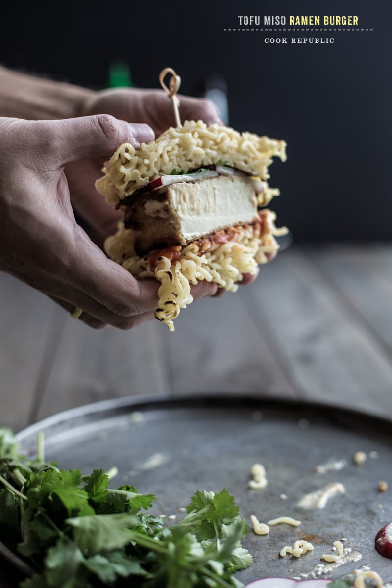 Miso Glazed Tofu Ramen Burger - Sneh Roy, Photo