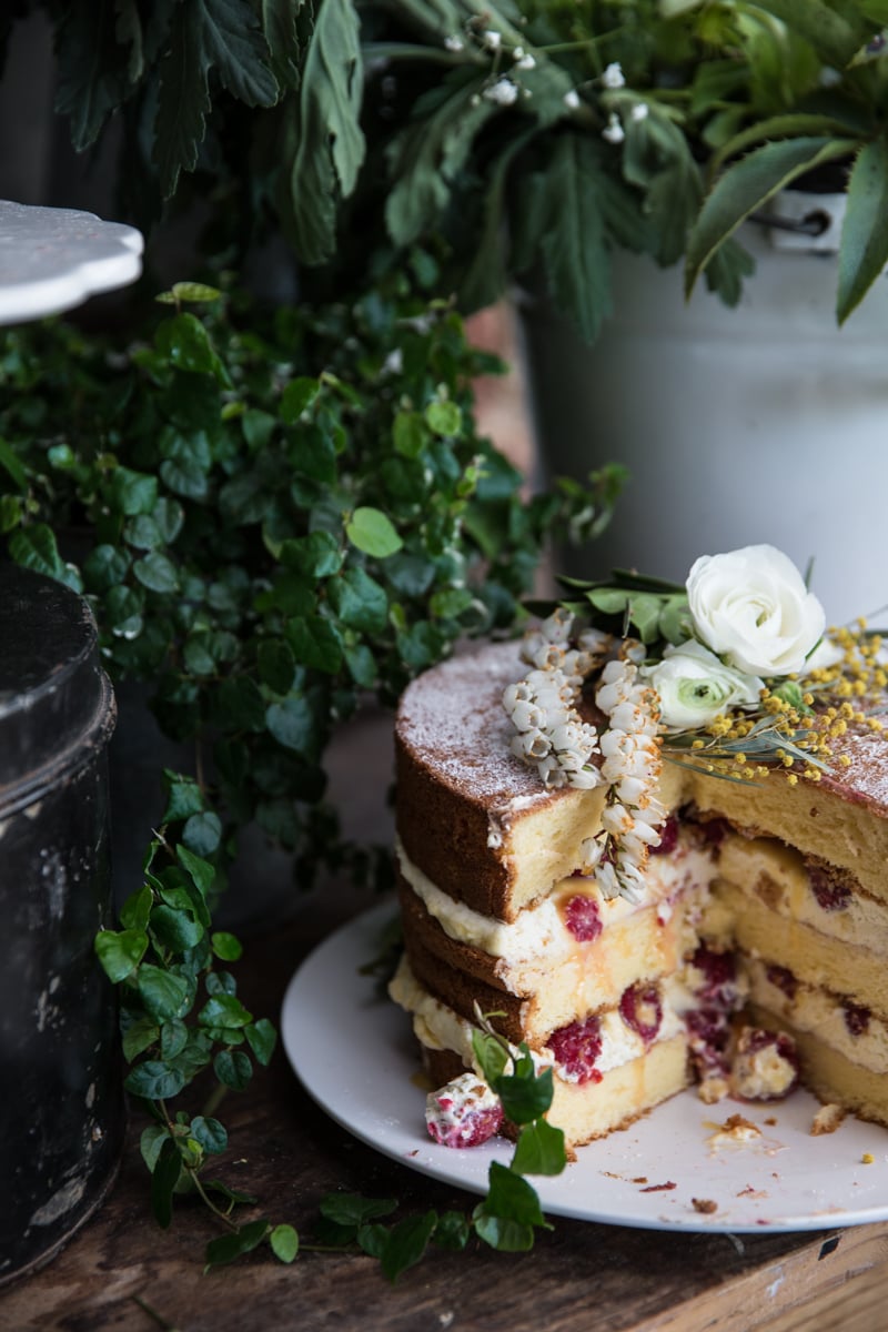 Raspberry And Yuzu Curd Naked Cake - Cook Republic / photo, Sneh Roy