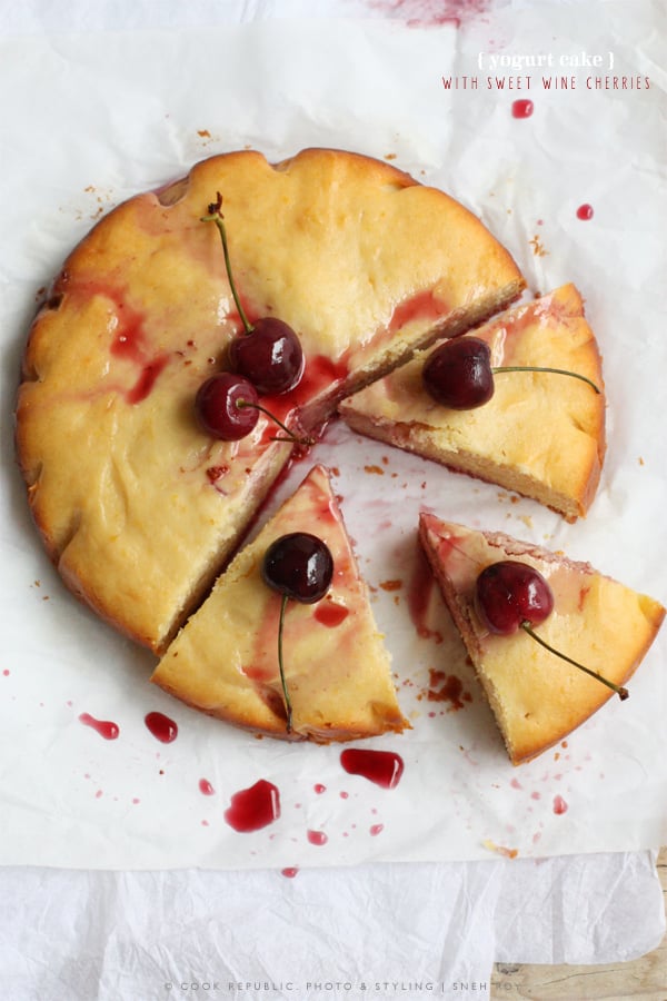 Yogurt Cake With Sweet Wine Cherries