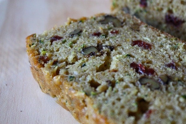 Slice of Cranberry, Zucchini And Walnut Bread