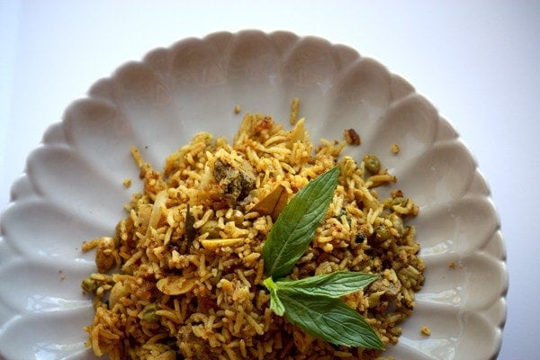 A medley of fragrant spiced rice and meat.