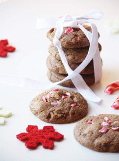 Dark Chocolate And Candy Cane Cookies