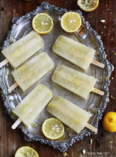 Nimbu Pani Pops - Lemon Lime Sherbet Pops