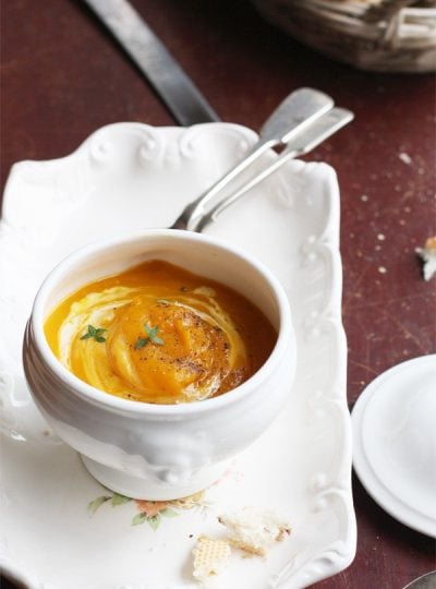 Cream Of Pumpkin Soup And Chicken Glazed Swiss Mushrooms