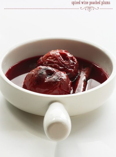 Vanilla Rice Pudding With Spiced Wine Poached Plums