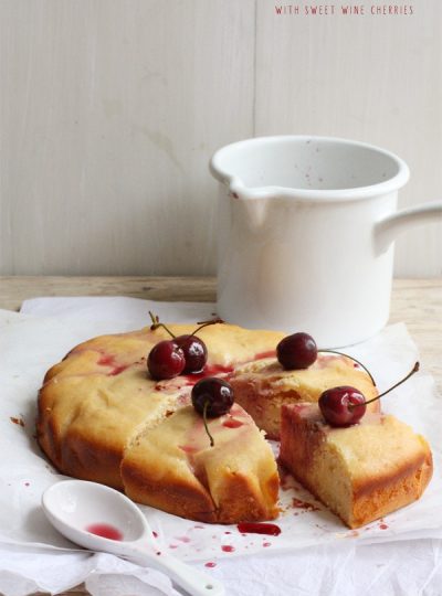 Yogurt Cake With Sweet Wine Cherries