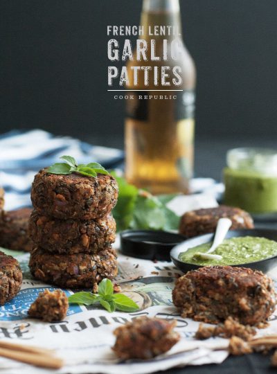 French Lentil Garlic Patties And I Won Best Australian Blog 2013.