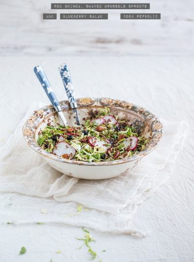 Red Quinoa, Shaved Brussels Sprouts And Blueberry Salad