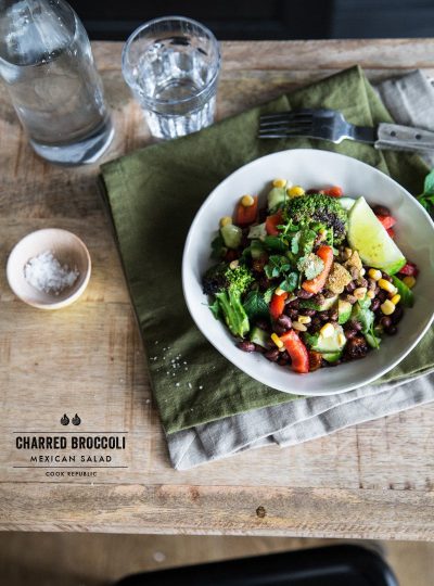 Charred Broccoli Mexican Salad