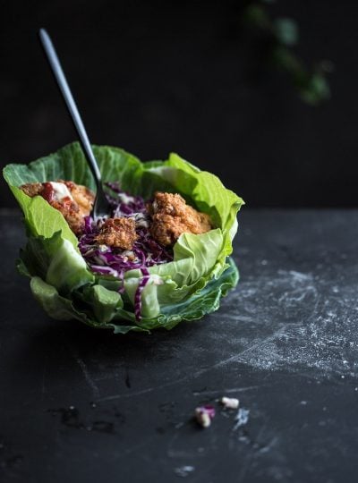 Quinoa Buttermilk Fried Chicken With Cabbage Slaw