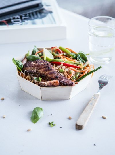 Sticky Seared Salmon And Asian Crunch Salad