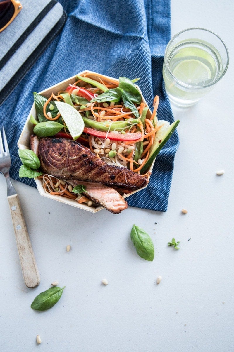 Sticky Seared Salmon With Asian Crunch Salad - Cook Republic