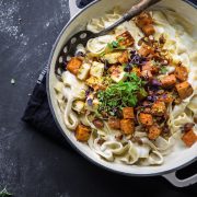 Creamy Sweet Potato And Halloumi Pasta - Cook Republic