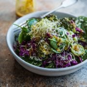 Roasted Broccoli And Coconut Salad With Turmeric Dressing