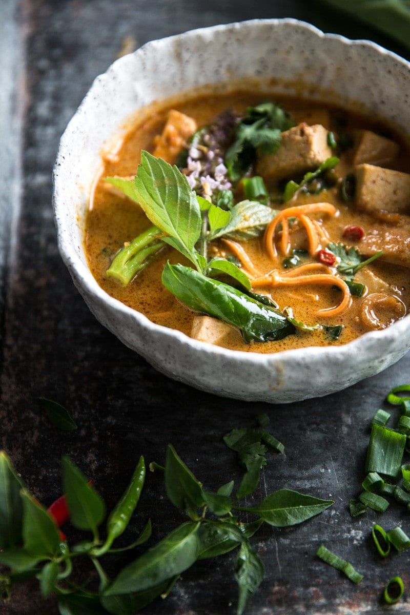 Thai Red Curry Soup With Sweet Potato Noodles - Cook Republic #vegan #glutenfree #plantbased