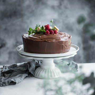 Chocolate Marble And Mayonnaise Celebration Cake With Dark Chocolate Ganache - Cook Republic