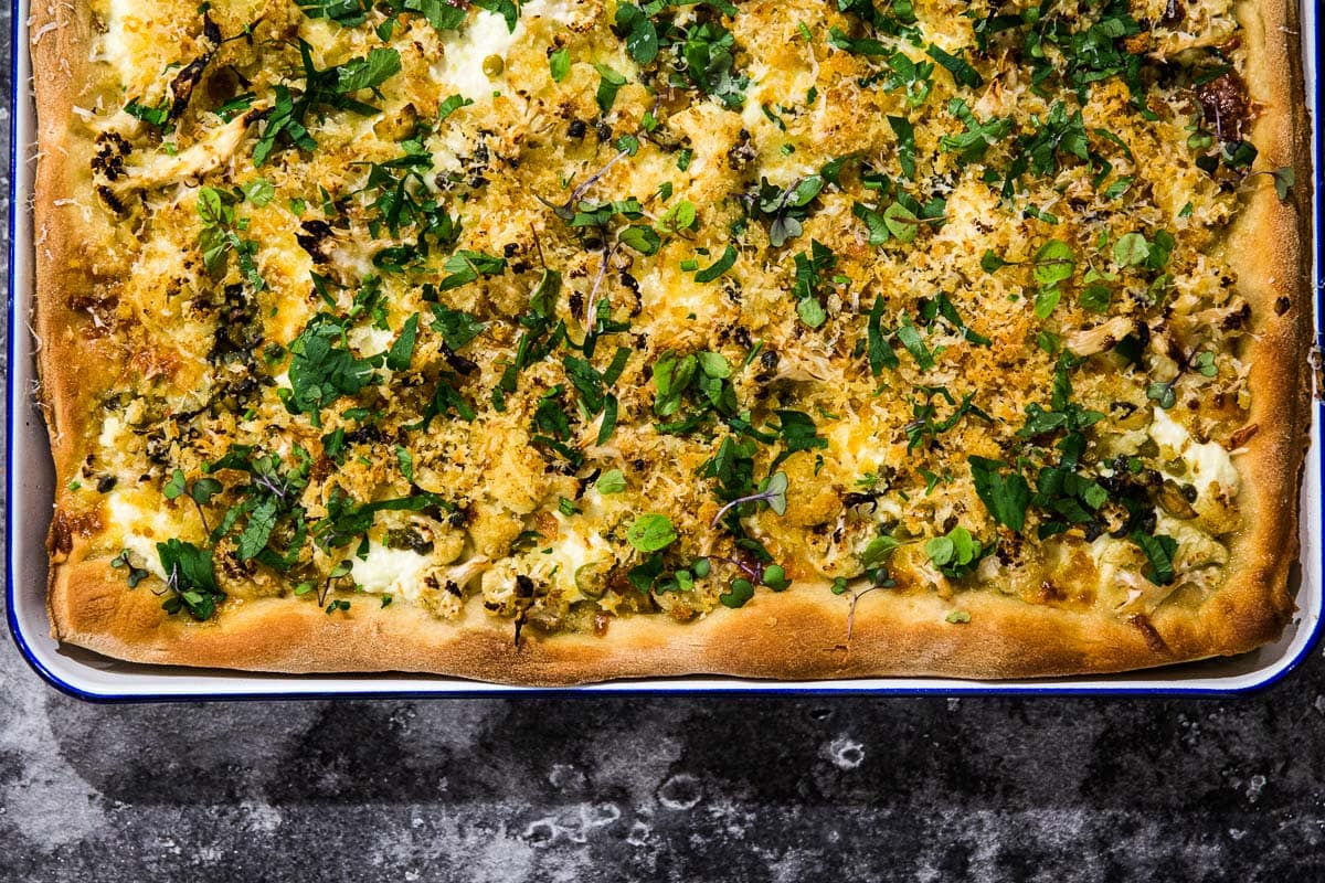 Baked Cauliflower Grandma Pie.