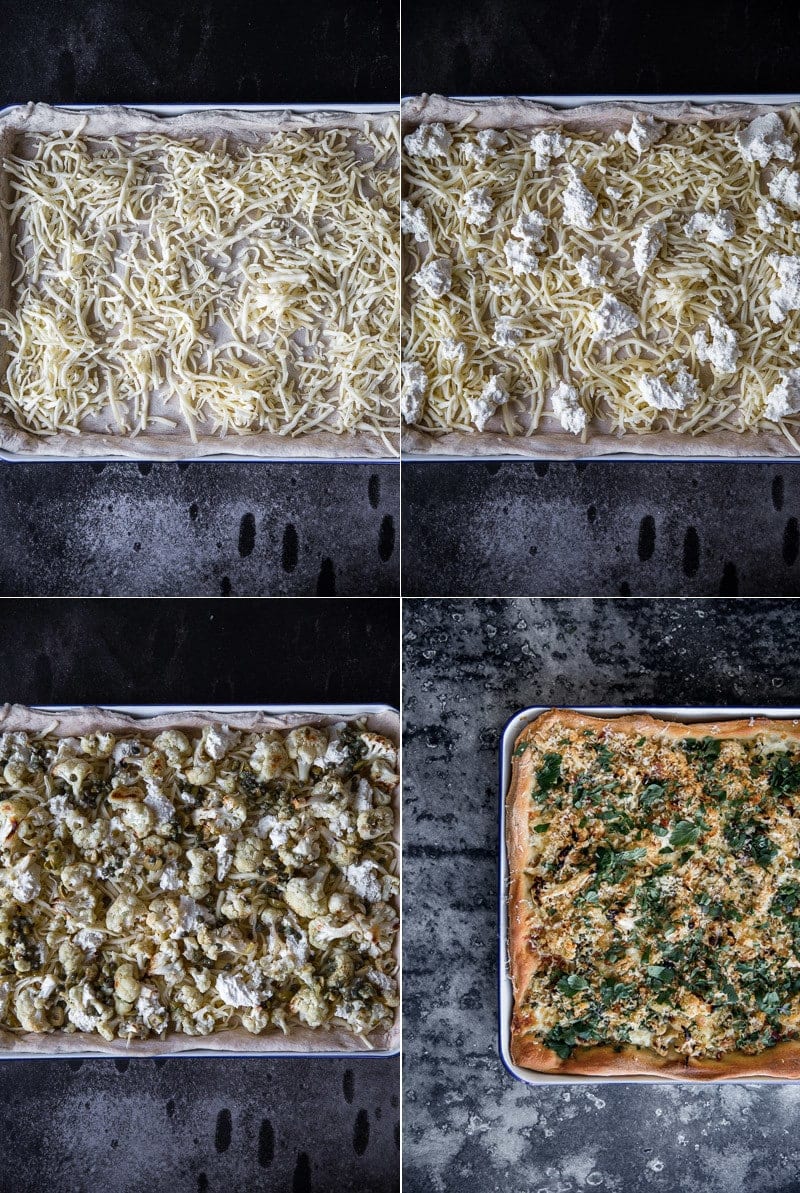 Roasted Cauliflower And Ricotta Grandma Pie - Cook Republic