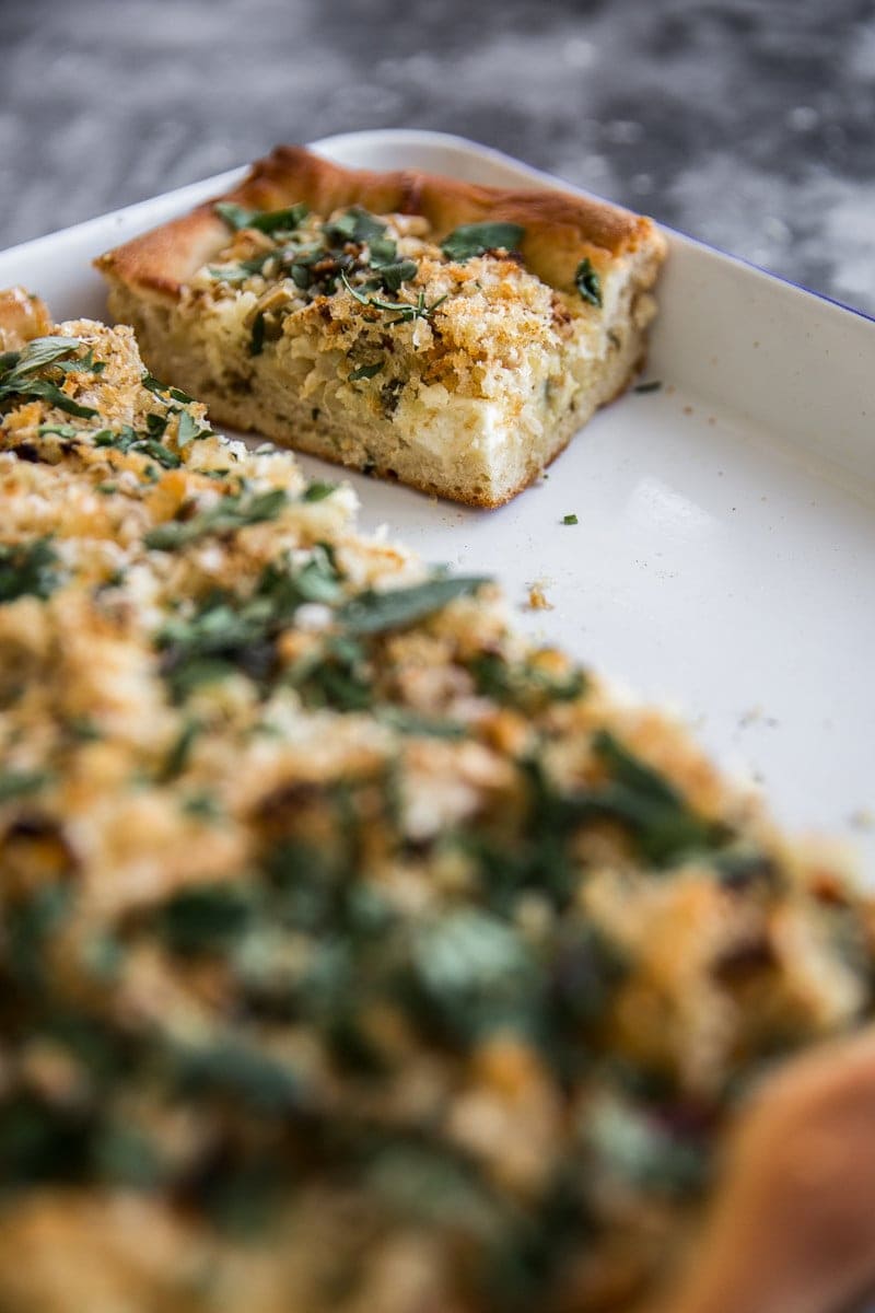 Roasted Cauliflower And Ricotta Grandma Pie - Cook Republic