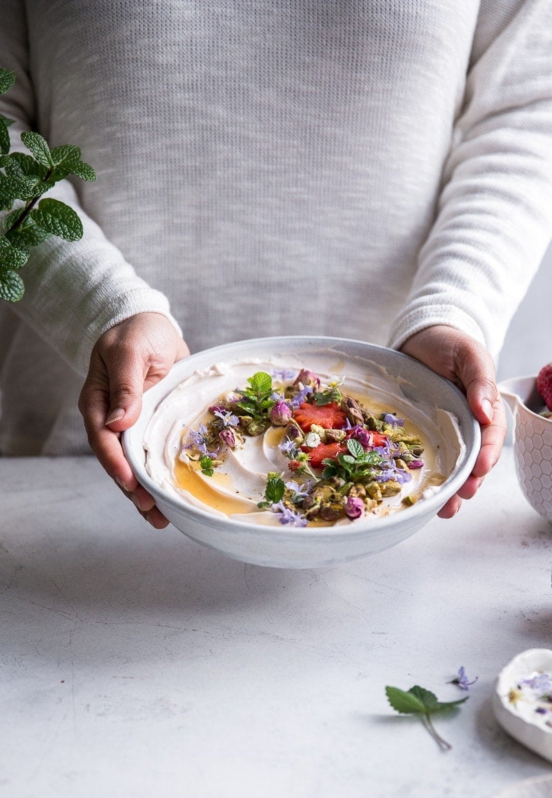 Sweet Strawberry And Rosewater Labneh Bowl - Cook Republic