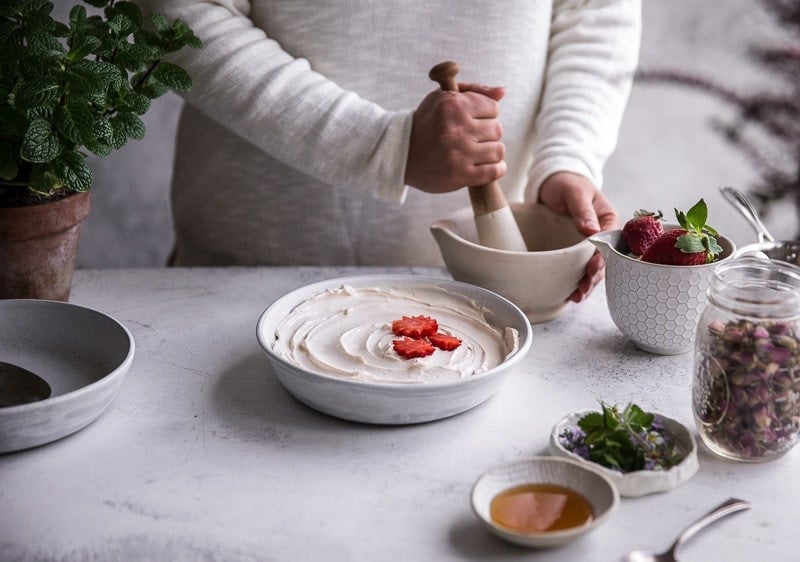 Sweet Strawberry And Rosewater Labneh Bowl - Cook Republic