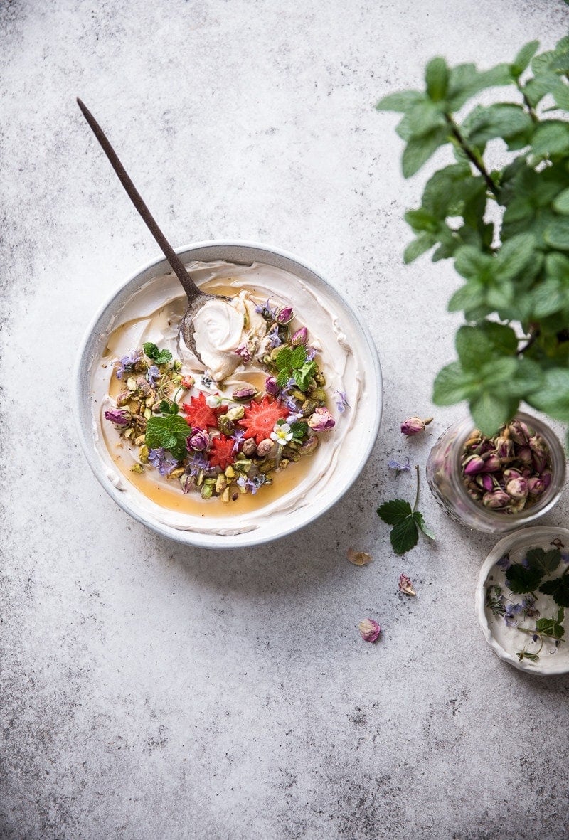 Sweet Strawberry And Rosewater Labneh Bowl - Cook Republic